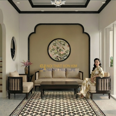 Bộ sofa ADORA Vẻ Đẹp INDΟCHINE Đẳng Cấp Màu Đen BGC366