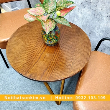 Bàn ghế gỗ cho quán cà phê BGC138 bộ bàn ghế gỗ cafe