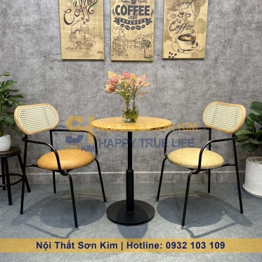 Ghế HENRY có tay kết hợp với bàn café Sơn Kim BGC233