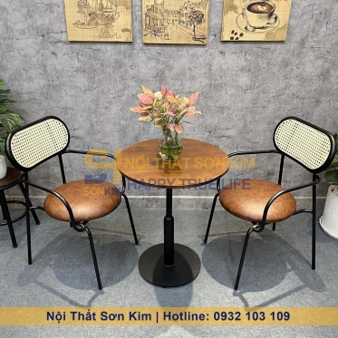 Ghế HENRY có tay kết hợp với bàn café Sơn Kim BGC233