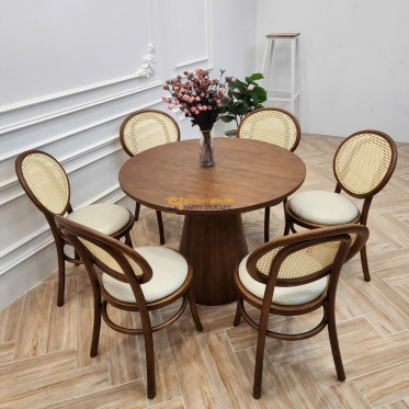 Bộ Bàn Ăn Tròn & Ghế ăn Thonet Vầng Trăng BGA147