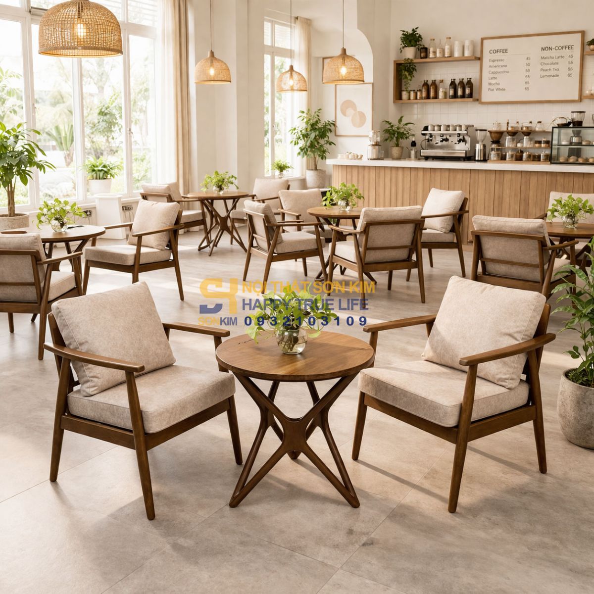 bàn ghế cafe phù hợp mô hình quán từ xưởng sản xuất Nội Thất Sơn Kim