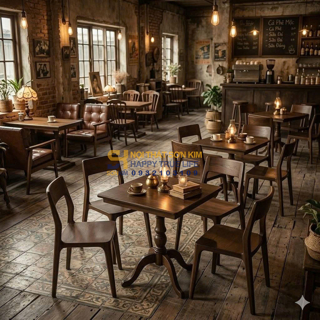 Ghế gỗ cafe phong cách Bắc Âu tối giản