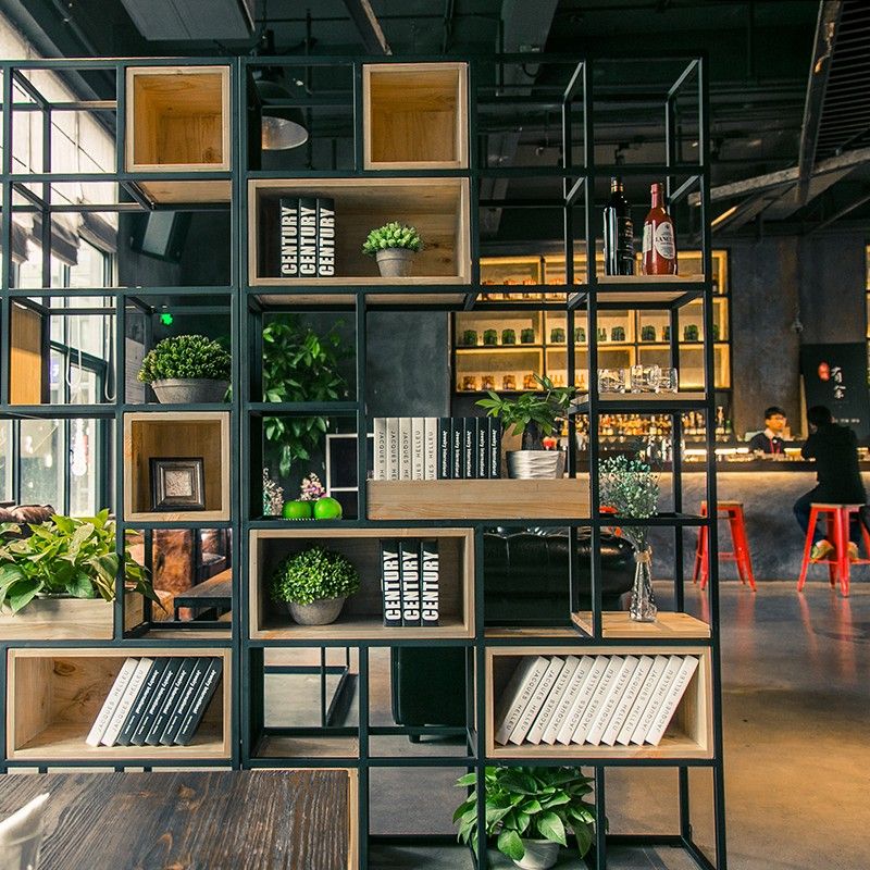 kệ trưng bày quán cafe gỗ tự nhiên bố trí trang trí đẹp