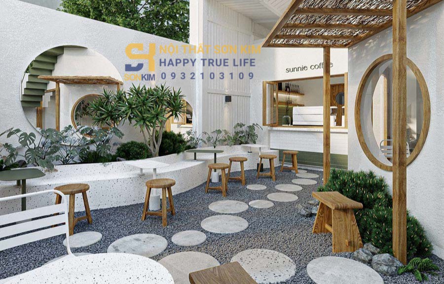 decor quán cafe nhỏ đẹp phong cách minimalist