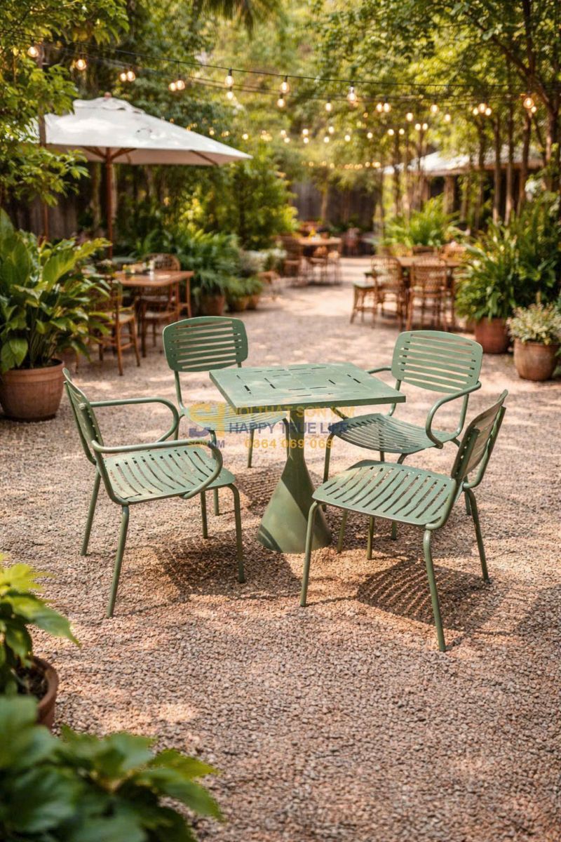 so sánh ghế sắt cafe sơn tĩnh điện và mạ kẽm