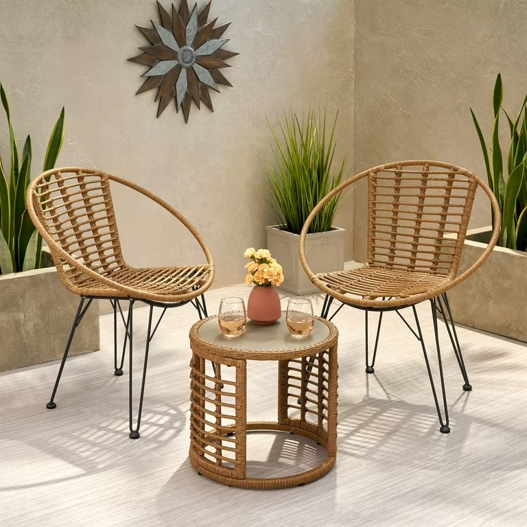 xu hướng bàn ghế mây nhựa cafe 2026 Japandi Tropical