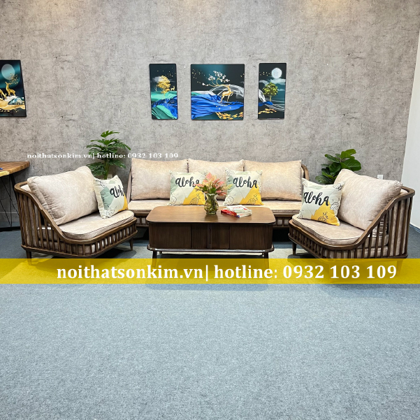 Quán cafe sofa hiện đại với ghế sofa êm và bàn gỗ