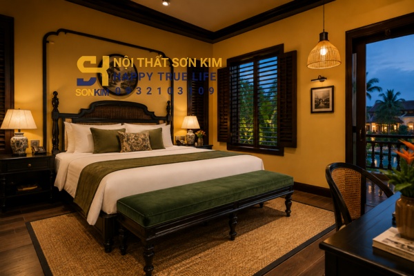 dự án băng đuôi giường Indochine cho resort Hội An