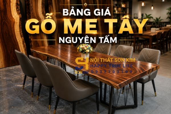 Bảng giá bàn gỗ me tây nguyên khối theo kích thước 2026