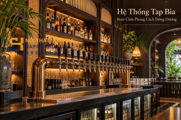 Hệ thống tap bia beer club phong cách Đông Dương