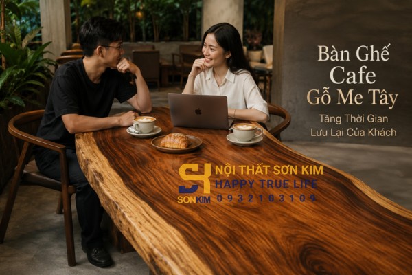 Bàn ghế cafe gỗ me tây tăng thời gian lưu lại của khách