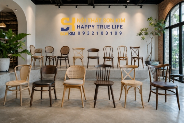Mẫu ghế cafe gỗ đẹp tổng quan cho quán cafe hiện đại