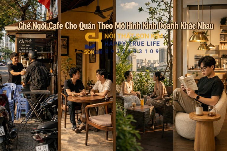 Ghế ngồi cafe cho quán theo mô hình kinh doanh khác nhau