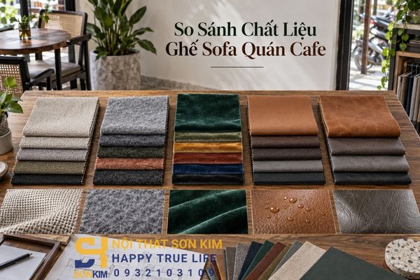 So sánh chất liệu ghế sofa quán cafe
