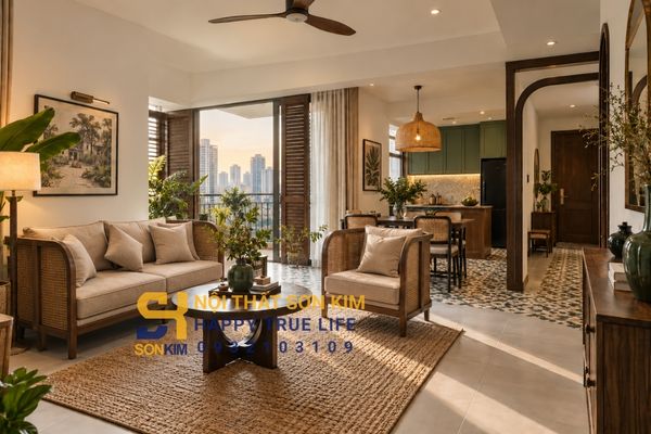 Căn hộ kết hợp Indochine và Scandinavian tại TPHCM