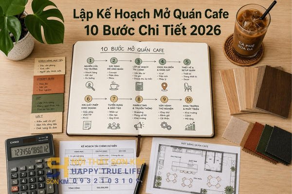 lập kế hoạch mở quán cafe 10 bước chi tiết 2026