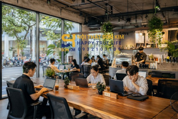 Mô hình quán cafe kết hợp workspace hiện đại 2026