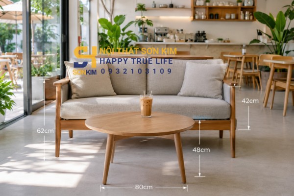 Kích thước tiêu chuẩn ghế sofa cafe