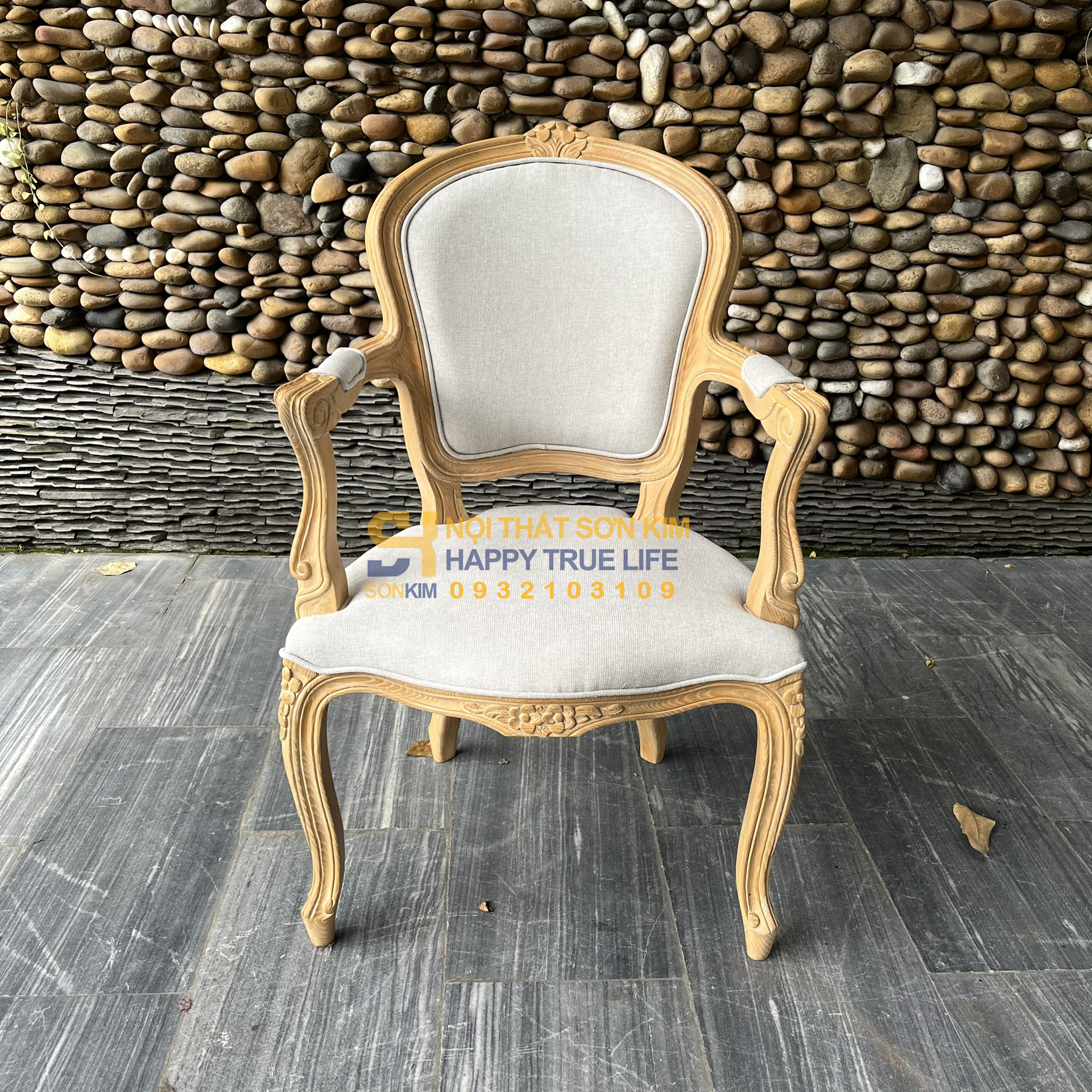 Ghế Louis Bông Mai Có Tay GC201