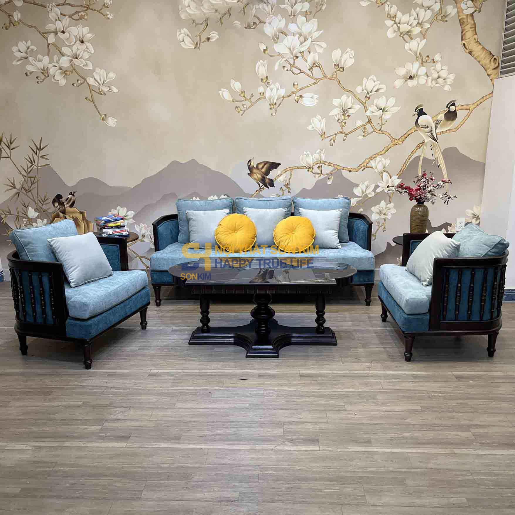 Bộ sofa ADORA Đẳng cấp Cổ Điển màu nâu BGC366
