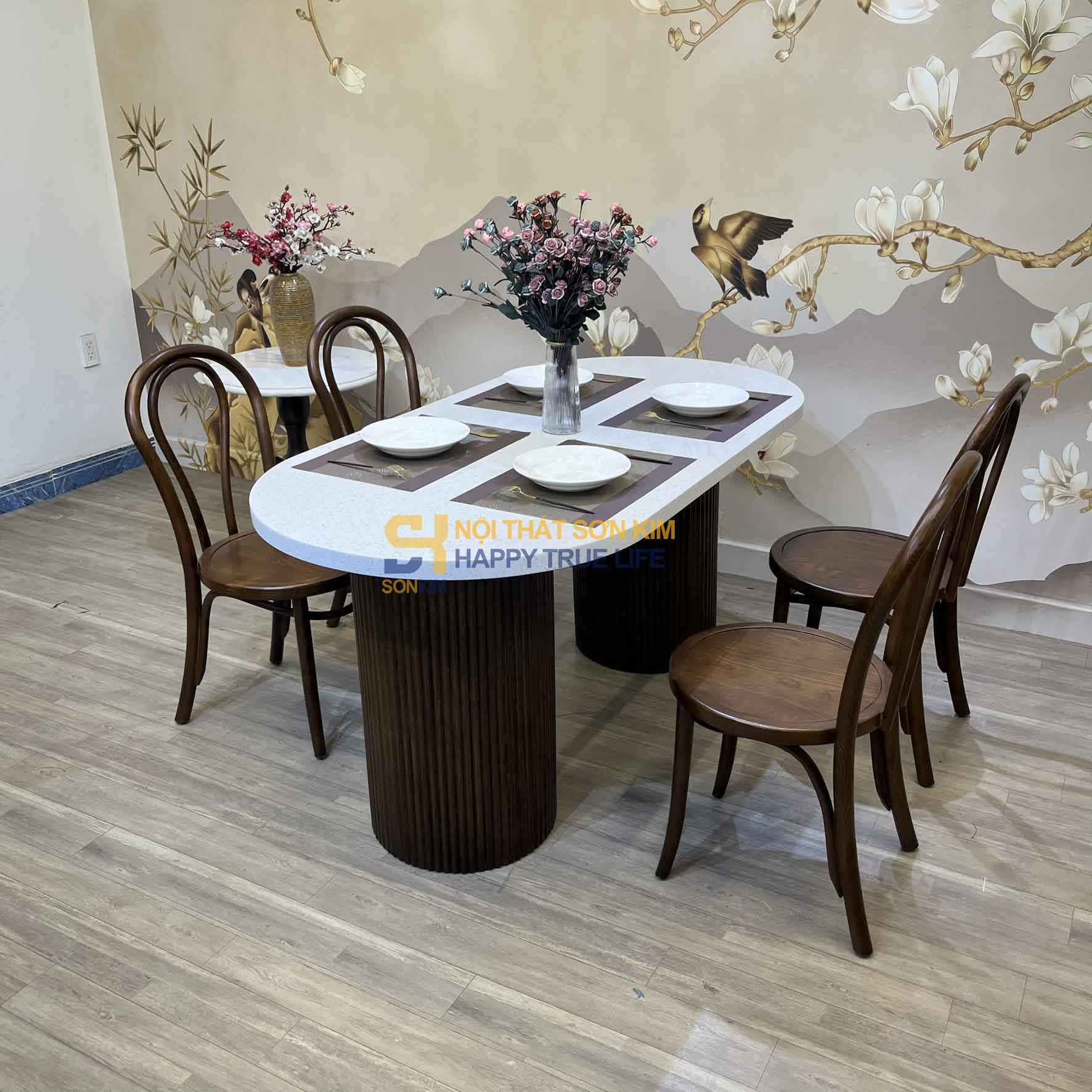 Bộ Bàn Ăn Terazzo Ovan & Ghế Thonet 18 BGA123