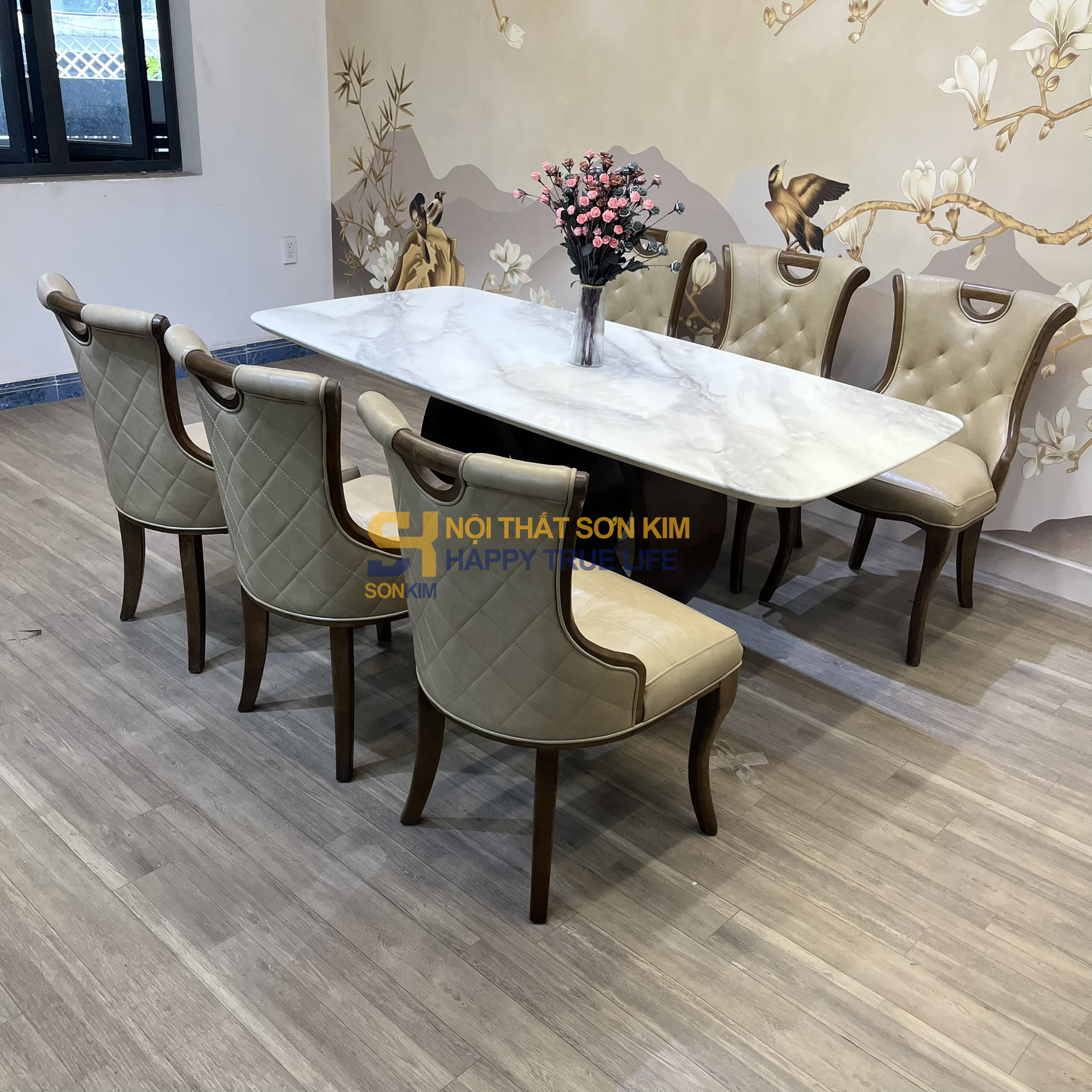 Bàn Ăn Mặt Đá Ceramic Ghế Sophia BGA115