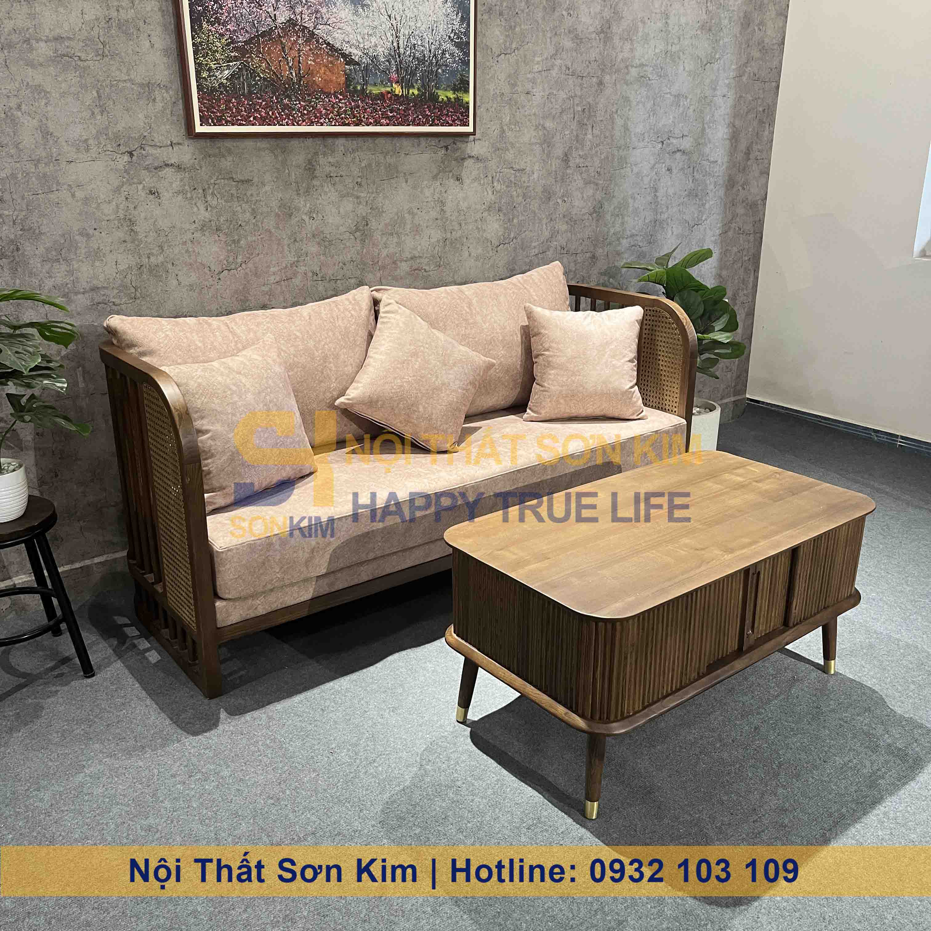 Bộ Sofa Sonet và bàn Sofa cửa lùa BGC294