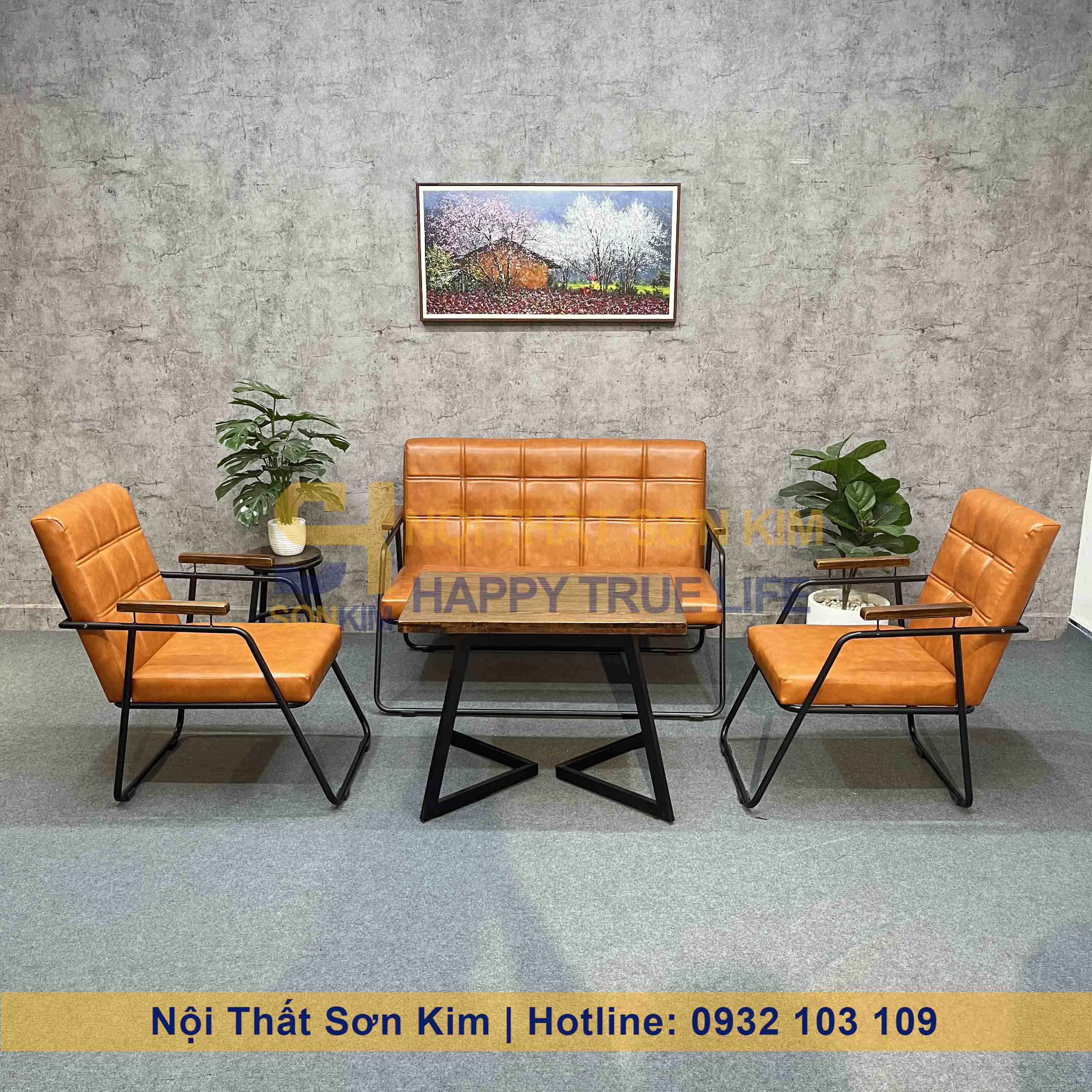 Bộ bàn ghế sofa khung sắt giá rẻ