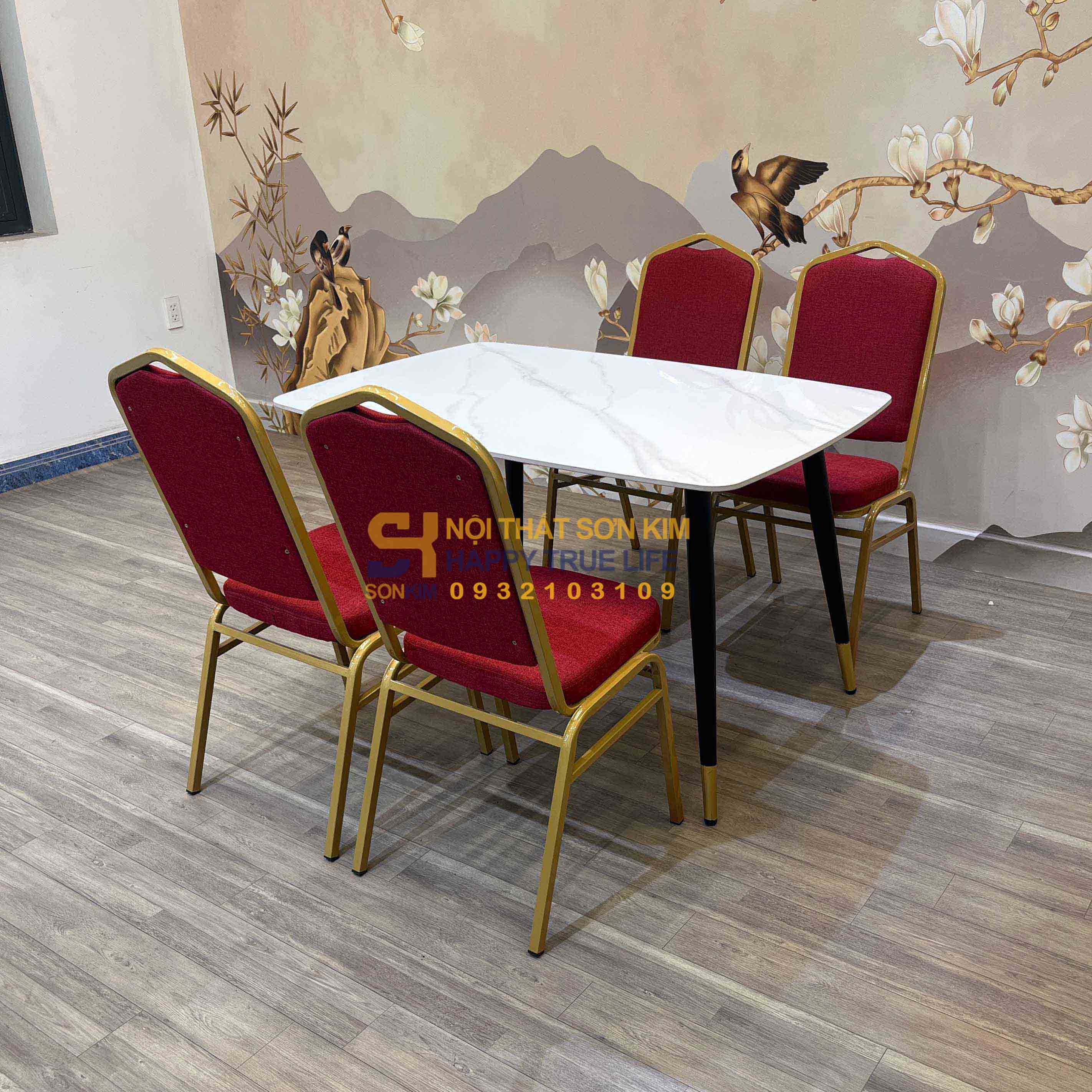 Bộ bàn mặt đá ceramic và ghế Banquet BGC322