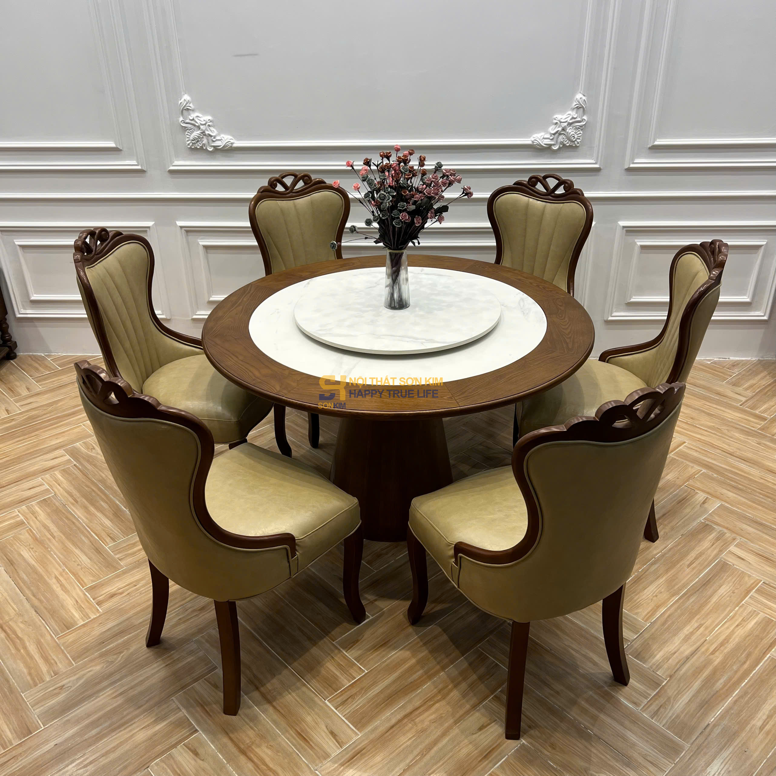 Bàn Trụ Nón Mặt Đá & Ghế Nova BGA141